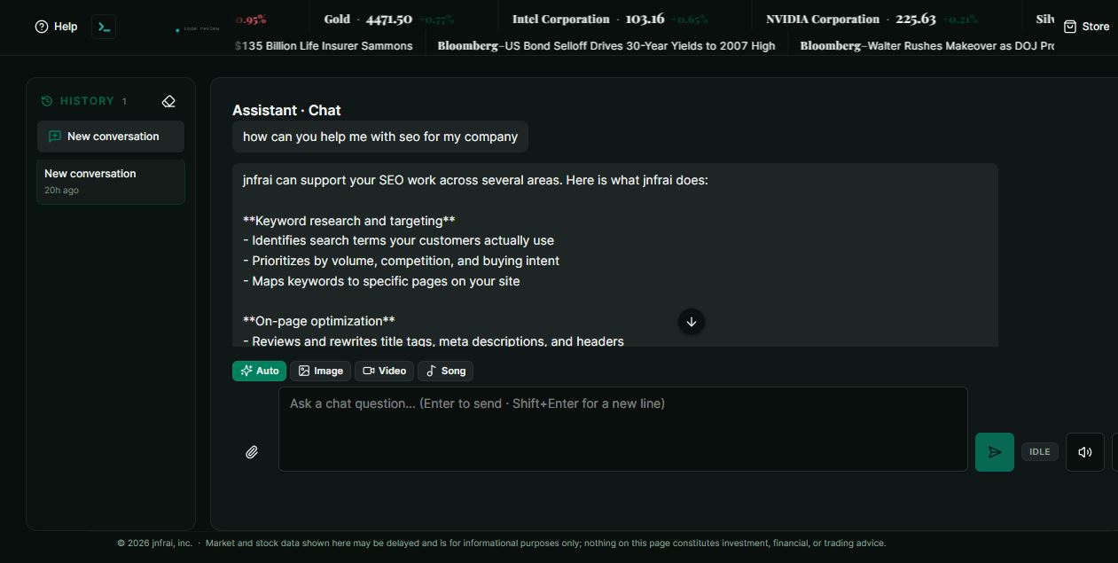 JNFRAI Admin Assistant screenshot